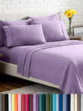 Bare Home Hotel Luxury Queen Sheet Set, Extra Soft - 6 Piece Set - Deep Pockets - Easy Fit - Cooling & Breathable - Wrinkle, Fade, Stain Resistant - Includes 4 Pillowcases (Queen, Lavender)