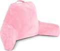Husband Pillow Pink, Original Reading Pillow in Bed Rest Chair, Shredded Memory Foam Large Lounge Cushion Adult Backrest with Arms, Comfy Back Support for Sit Sitting Up, Washable/Removable Cover