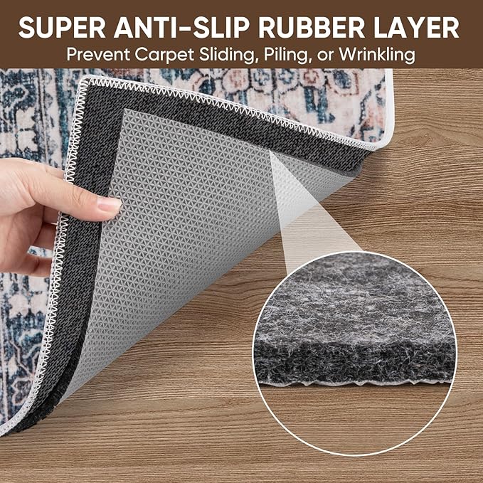BALEINE Felt Non Slip Rug Pads, Extra Large 1/4" Thick Felt and Rubber Backing, Shock Absorbing Carpet Pad for All Carpets and Hardwood Floors (4x6 Ft)