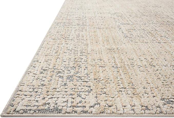 Loloi Amber Lewis Bexley Collection BEX-03 Natural/Slate 5'-0" x 7'-6" Area Rug Neutral, Textured, Living, Bedroom, Dining, Carpet