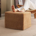 Tiita Pouf Ottoman and Foot Rest, Square Foam Stuffed Floor Pouf with Storag for Living Room, Brown