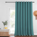 NICETOWN Blackout Patio Curtains 100 x 144 Inches Long for Sliding Door Extral Wide Blackout Curtain Panels Thermal Insulated Room Divider - Grommet Top, 100" W x 144" L, 1 Panel, Sea Teal