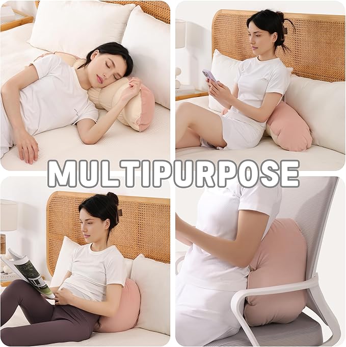 Peallow(Pat. Pend) – Long Round Body Pillow for Adults, Bolster Pillow for Sleeping, Soft and Supportive Pillow for Sleeping & Lumbar Support