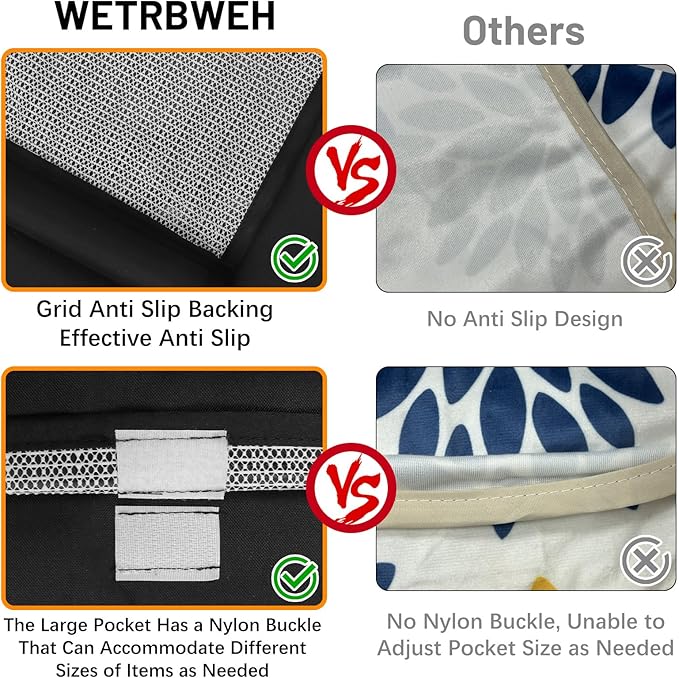 WETRBWEH Non-slip Couch Organizer Armchair Caddy, Oxford TV Remote Control Holder Bedside Caddy with 5 Pockets for Key Glasses Phone Magazine Holders.