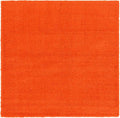 Unique Loom Solid Shag Collection Area Rug (8' Square, Tiger Orange)