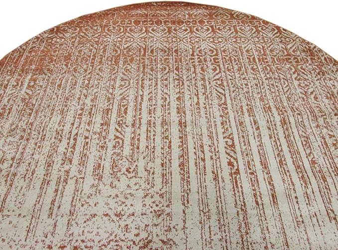 Unique Loom Del Mar Collection Area Rug - Jennifer (7' 10" Round, Red/ Beige)