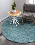 Unique Loom Solid Shag Collection Area Rug (8' Round, Light Slate Blue)