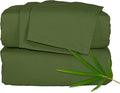 Pure Bamboo California King Sheets, Genuine 100% Organic Viscose Derived from Bamboo Bed Sheet Set, Soft & Cooling, Double Stitching, 2 Year Quality Promise (California King, Pesto)