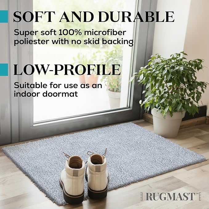 Premium Microfiber Indoor Door Mat – 20"x30" Washable Entry Mat, Non-Slip, Waterproof Backing, Super Absorbent, Low Profile Entryway Doormat for Indoor Entrance