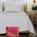 Mayfair Linen 100% Egyptian Cotton Sheets King Size - Luxury 1200 High Thread Count Egyptian Cotton King Size Sheets Set (4 PC, Light Grey), Soft, Cooling, 17" Deep Pocket Sateen Weave Hotel Bedding
