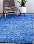 Unique Loom Solid Shag Collection Area Rug (10' x 13' 1" Rectangle, Periwinkle Blue)