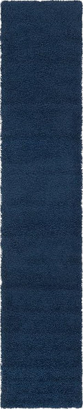 Unique Loom Solid Shag Collection Area Rug (2' 6" x 13' 1" Runner, Sapphire Blue/ Navy Blue)