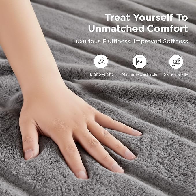 Sophia & William Throw Blanket for Couch Sofa(60x80 Inches) - Faux Fur Throw Soft Cozy, Gifts for Women, Grey