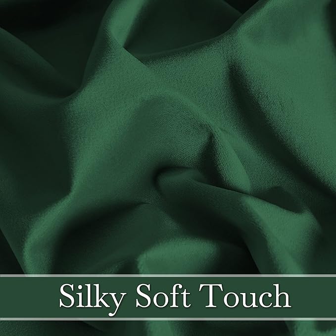 RYB HOME Velvet Closet Curtains 84 inches, Room Darkening Thermal Insulated Privacy Back Tab Drapes for Doorway Enterway, Dormitory, Hunter Green, W 42 x L 84 inches, 2 Panels Set