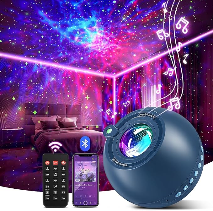 Star Projector Galaxy Projector for Bedroom, 15 White Noises+15 Colors Galaxy Night Light Projector for Kids Room,Bluetooth White Noise Machine for Sleeping Star Lights,Shower Lamp Gifts for Teen Boys