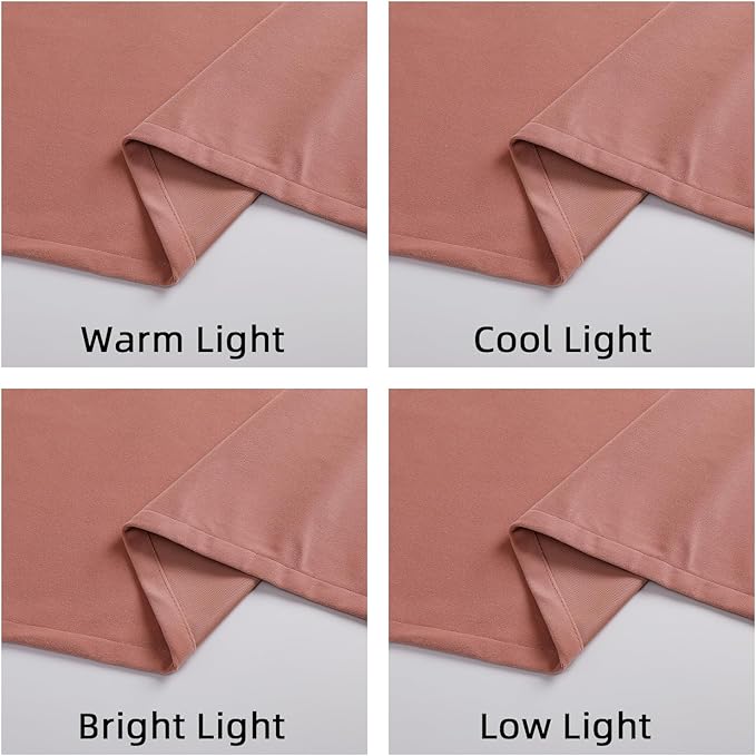 Joydeco Pink Velvet Curtains 120 inch Length 2 Panels, Luxury Blackout Rod Pocket Thermal Insulated Window Curtains, Super Soft Room Darkening Drapes for Living Dining Room Bedroom,W52 x L120 inches
