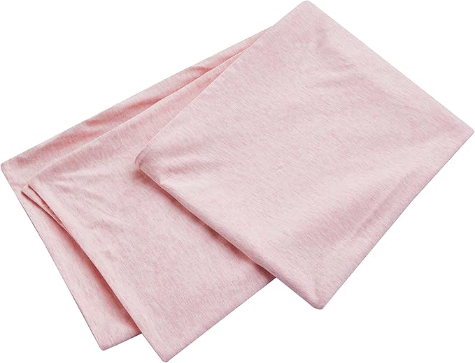 Oubonun 100% Jersey Cotton Body Pillow Cover with Zipper - Luxury Soft Removable Pillow Case - Long Fuzzy - Knitted (Baby Pink, 21"X54")