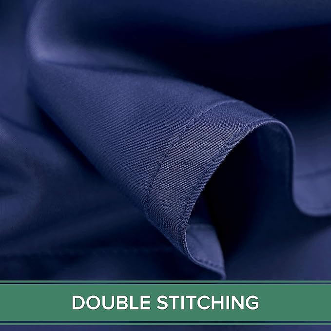 Pure Bamboo Split King Sheets, Genuine 100% Organic Viscose Derived from Bamboo Bed Sheet Set, Soft & Cooling, Double Stitching, 2 Fitted Sheets (Split King, Cobalt Blue)
