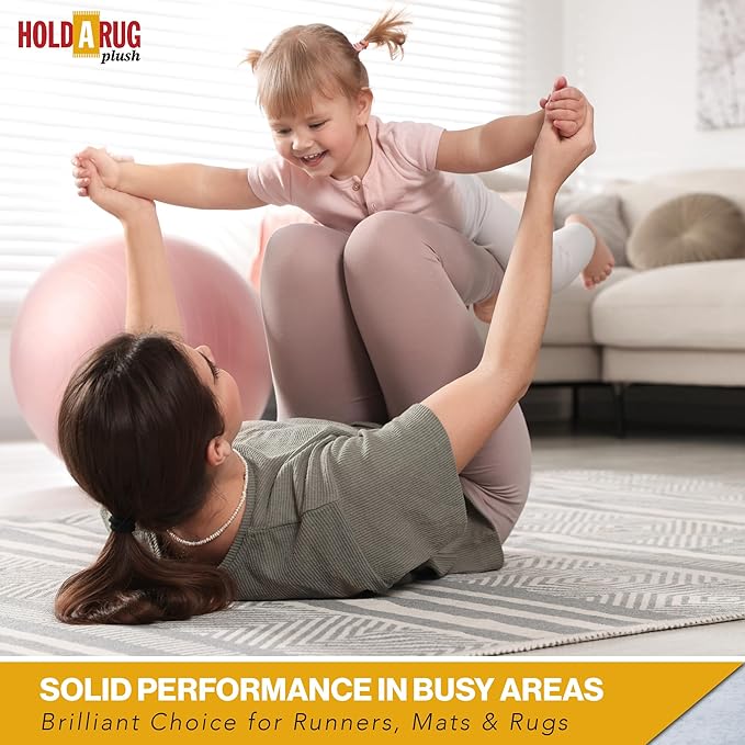 Hold-a-Rug Plush 2' x 12' Nonskid, Nonslip Rug Pad, Reversible Gripper, ¼ Thick, Safe for All Floors and Carpet, Keep Area Rugs Secure