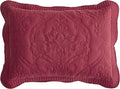 CHIXIN Microfiber Standard Pillow Shams Set of 2 - Quilted Decorative Pillow Covers - Wine Red - Size (20" x 26")