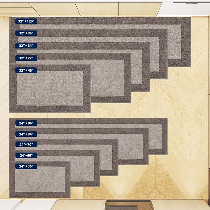 Machine Washable Kitchen Rug 32" x 72", Non Slip Indoor Door Rug, Absorbent Entrance Runner Rug for Bedroom, Hallway, Bathroom, Floor (Roll Packing)