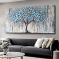 Huaaliunn Blue Tree Canvas Wall Art - Modern Botanical Paintings for Living Room, Bedroom Wall Decor,Art for Home or Office Decoration, Large Wall Art 71x36in