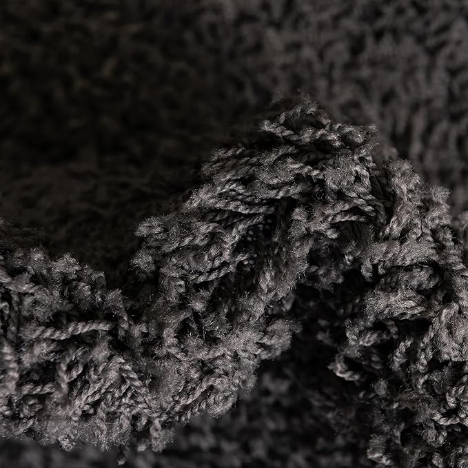 Unique Loom Solid Shag Collection Area Rug (4' 1" x 6' 1" Rectangle, Graphite Gray)