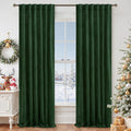 LAMIT Emerald Green Velvet Curtains 84 Inch for Living Room, Thermal Insulated Room Darkening Panels Noise Reducing Back Tab and Rod Pocket Christmas Drapes for Bedroom, 2 Panels, 52 x 84 Inch