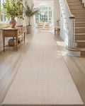 Color&Geometry Door Mat 2'4"x10' Runner Rug with Rubber Backing, Non Slip Washable Hallway Kitchen, Carpet Runners for Hallway Living Room Bedroom, Beige (Rolled-up NO Creases)