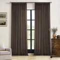 Dark Chocolate Pinch Pleated Linen Curtains 96 Inches Long 2 Panels for Living Room Bedroom Memory Training Brown Semi Sheer Pleat Drapes with Hooks Rings Light Filtering Window Curtain 40x96