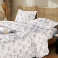 LBRO2M 1000 Thread Count Sheets 100% Egyptian Cotton Bedding Set Floral Queen Size Sheets 16 Inches Deep Pocket Bedding 4 Piece Sets (Queen, Rose)