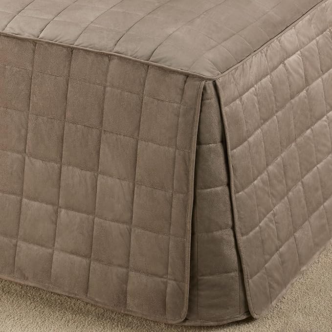 Touch of Class Camden Luxury Bedding | Neutral Sand Color | Classic Fitted Bedspread | Faux Suede Box Quilted Design | Designed 2 Piece Set Includes Twin Bedspread and 1 Standard Sham