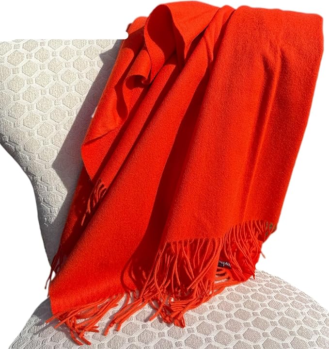 Alashan Cashmere Blend Ripple Finish Woven Throw (Comet)