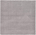 Unique Loom Solid Shag Collection Area Rug (8' Square, Cloud Gray)