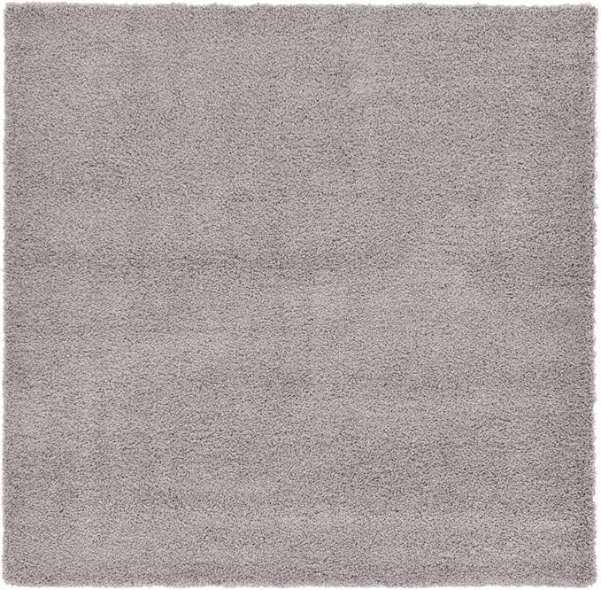 Unique Loom Solid Shag Collection Area Rug (8' Square, Cloud Gray)