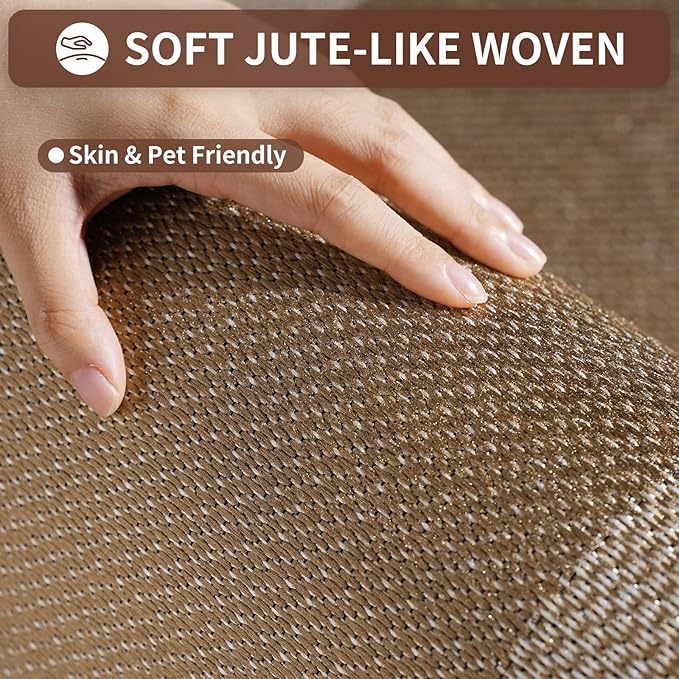 Kitchen Mats for Floor, Super Absorbent Kitchen Rugs Non Slip Washable, Soft Braided Kitchen Runner Rug, Standing Mat Kitchen Sink Mat, Easy to Clean, Brown 17x59