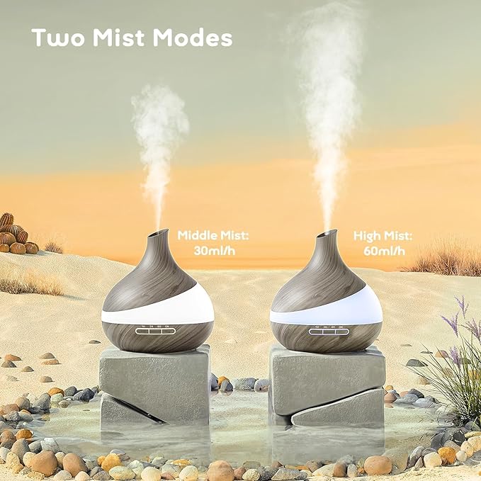 HJTHJT 500ML Essential Oil Diffuser: Aroma Diffuser with Remote Control for Hotel Spa Yoga Room - Humidifiers for Bedroom with 14 Colors LED Night Light for Kids/Women Home Relaxation