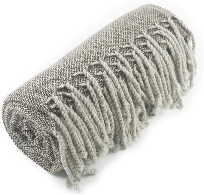 REALITY&FANTASY Wool Shawl Fringed Knee Throw Blanket for Couch Bed Outdoor Travel