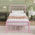 12 Inch Twin XL Bed Frames with Headboard and Footboard, Heavy Duty XL Twin Metal Mattress Foundation No Box Spring Needed, Noise Free, Easy Assembly, Pink