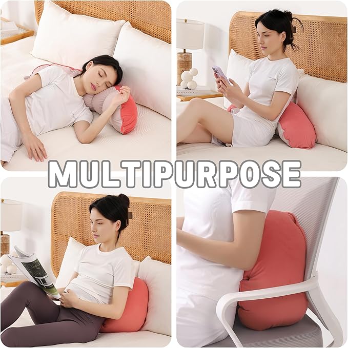 Peallow(Pat. Pend) – Long Round Body Pillow for Adults, Bolster Pillow for Sleeping, Soft and Supportive Pillow for Sleeping & Lumbar Support