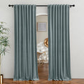 RYB Home Velvet Room Divider Curtains - Thermal Insulated Noise Reducing Panel Large Window Decor for Sliding Door Hall, Width 62 x Length 84 inch, Stone Blue, 2 Panels