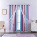 XiDi Curtains for Bedroom Decor, Rainbow Pink Purple/42/90