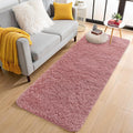 OLANLY 2x8 Machine Washable Runner Rugs for Hallway, Soft Fluffy Shaggy Bedside Rugs for Bedroom, Living Room, Indoor Floor Carpet for Kids Girls Boys, Nursery Rooms, Home Decor Aesthetic, Pale Pink