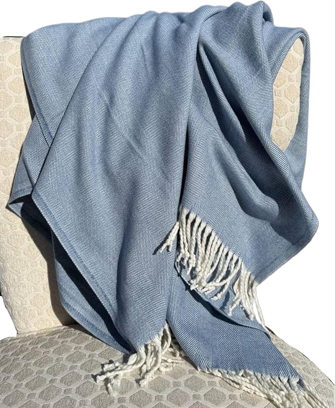 Alashan Cotton Acrylic Adirondack Herringbone Woven Throw (Dusk)