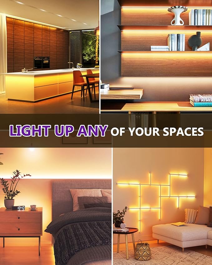 HitLights COB LED Strip Lights Warm White 2700K, 16.4ft Premium High Density 24V Tape Light, 2560 LEDs, 350+ LM/FT, CRI 90+, IP30, Lighting for Kitchen, Cabinets, UL Listed (Power Source Not Included)