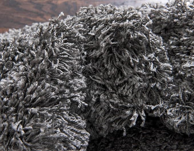 Unique Loom Solid Shag Collection Area Rug (8' x 11' Rectangle, Graphite Gray)