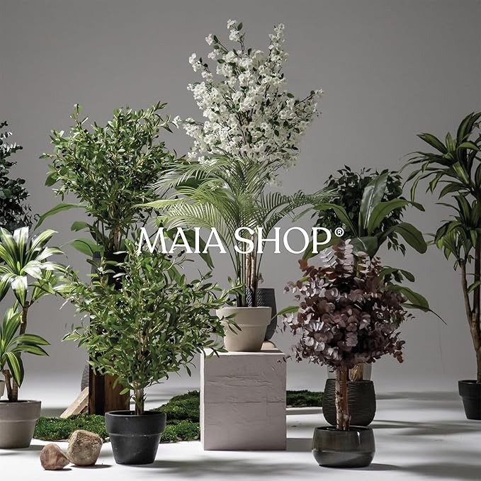 Maia Shop 71in Artificial Olive Tree Plant for House, Apartment or Office – Realistic Fake Indoor Plants for Living Room, Kitchen, Bedroom, Entryway or Bathroom – Faux Greenery for Home Décor