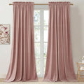 StangH Nursery Pink Velvet Curtains 108 inches Long, Privacy Window Drapes High Ceiling Tall Curtains Home Decoration for Birthday Party Backdrop/Girls Room, W52 x L108, 2 Panels