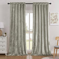 SMILETIME Silver Grey Crushed Velvet Curtains 52x84inch Rod Pocket Luxurious Thermal Insulated Soundproof Drapes Soft and Durable Light-Filtering Window Treatments for Living Room Bedroom, 2 Panels