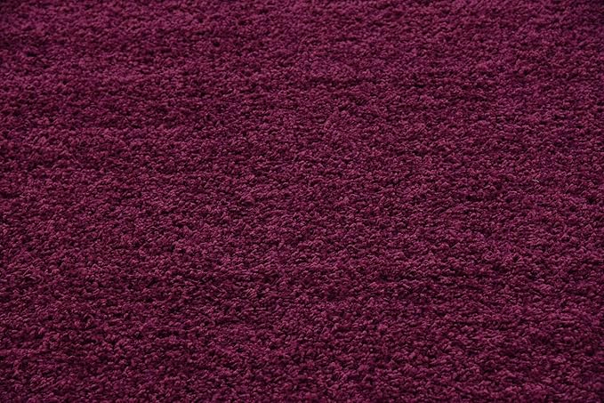 Unique Loom Solid Shag Collection Area Rug (8' Square, Eggplant Purple)
